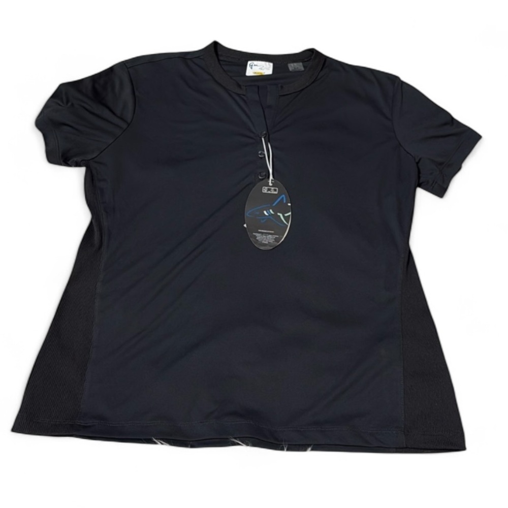 NWT Greg Norman Black Luxury Performance Short Sleeve Shirt Size S